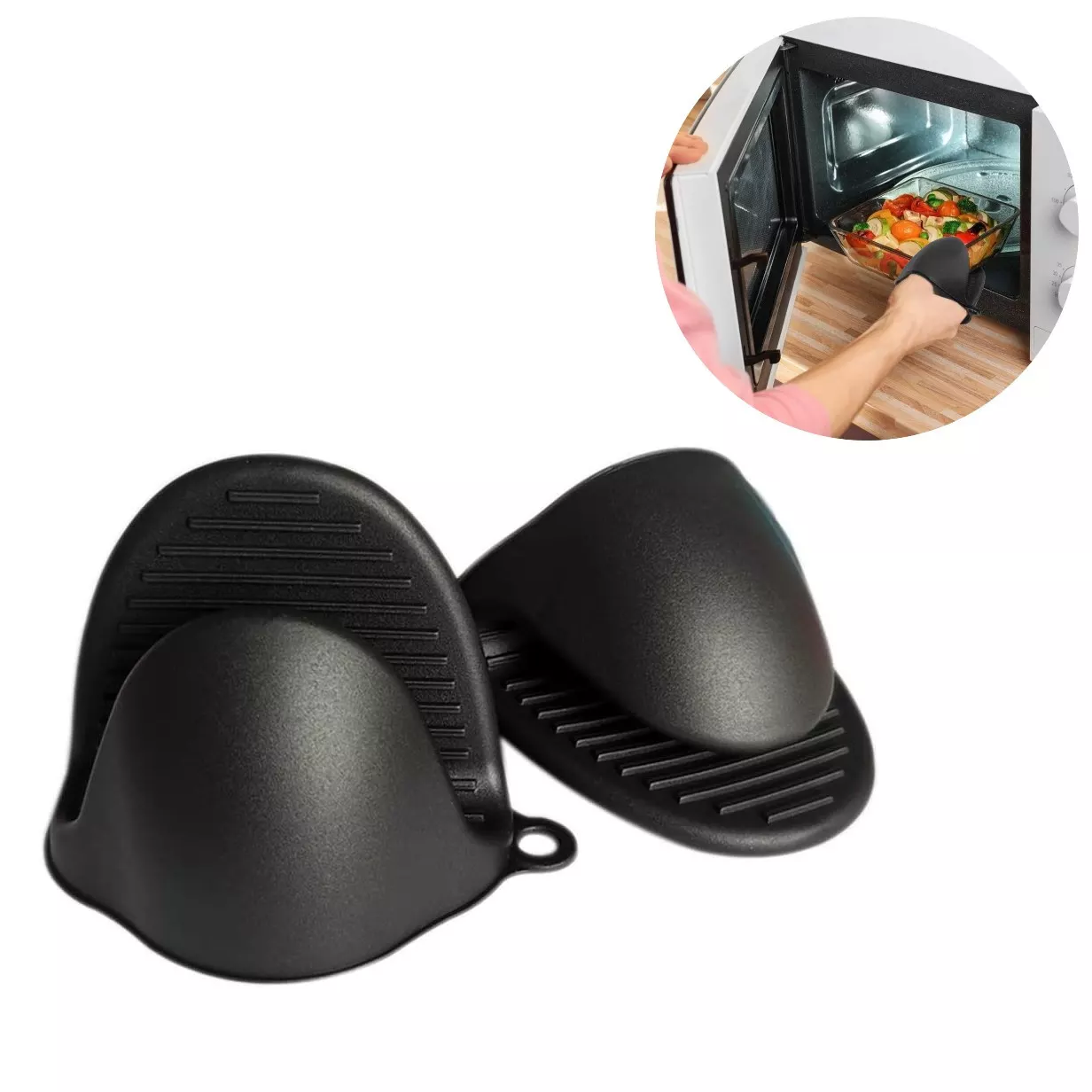 INF Ugnsvante silikon grytlapp 2-pack Svart