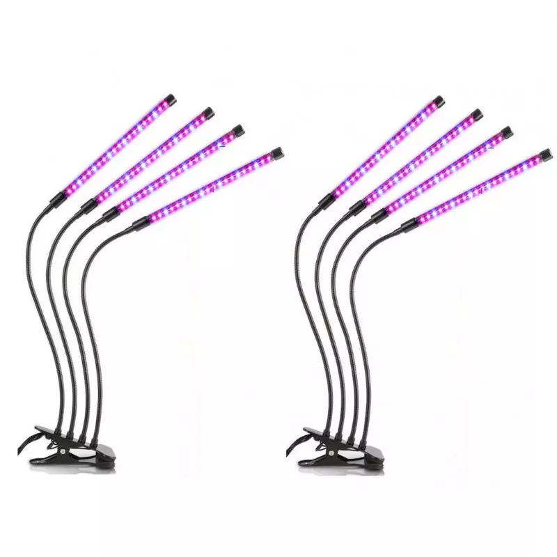 INF Växtlampa / växtbelysning med 4 flexibla LED lysrör 2-pack