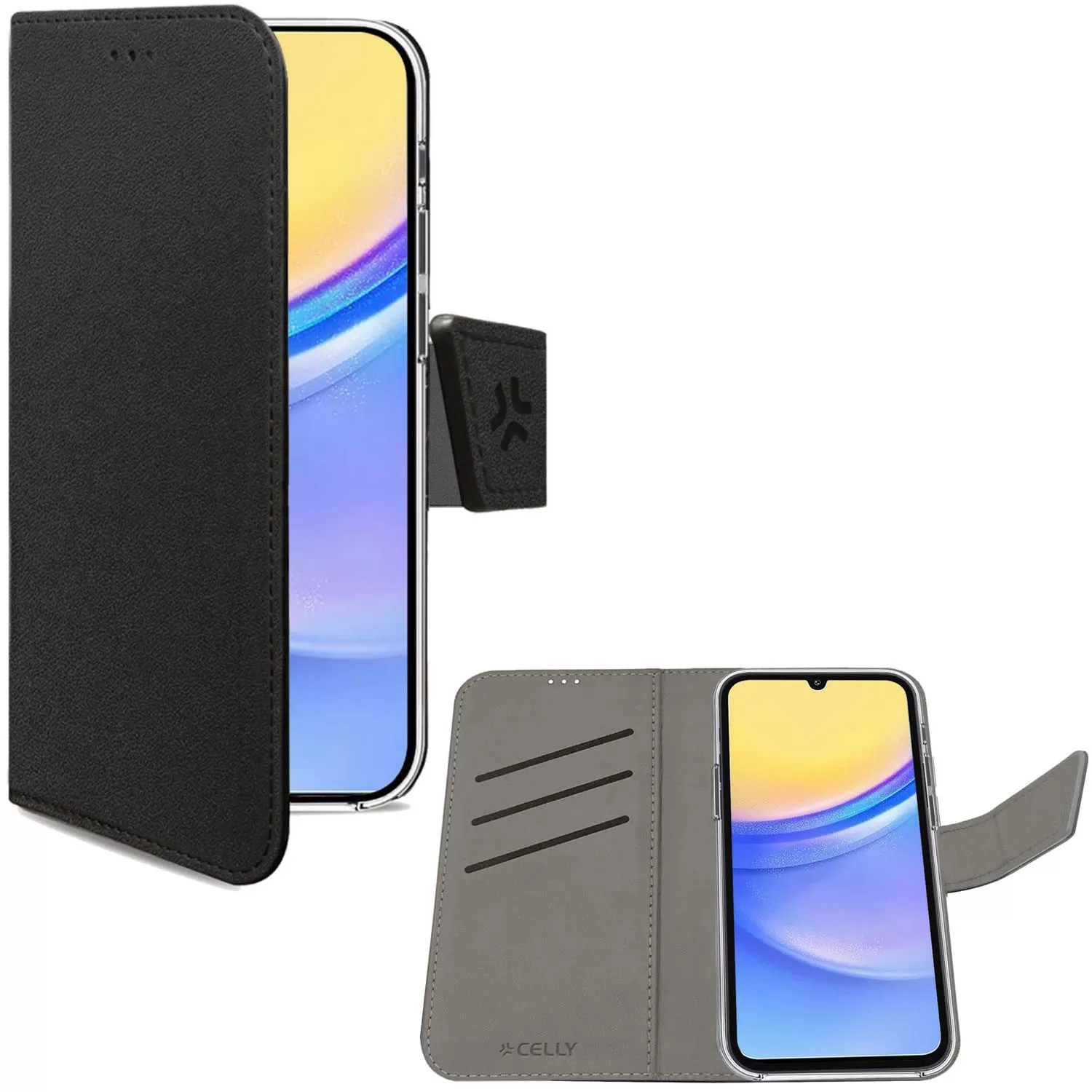 Celly Wally Wallet Case Galaxy A15 4G / A15 5G Svart