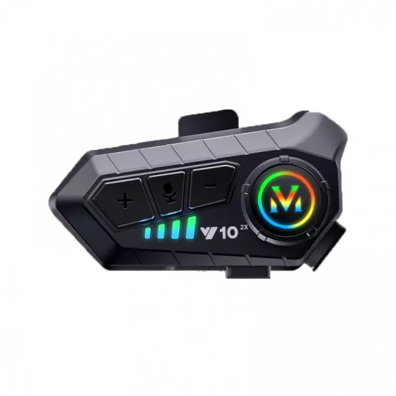 INF Kompatibelt med motorcykelhjälm Bluetooth Headset V10-2X Svart med mjuk mikrofon och dubbelkärnig 5.3 chip Mjuk mikrofon