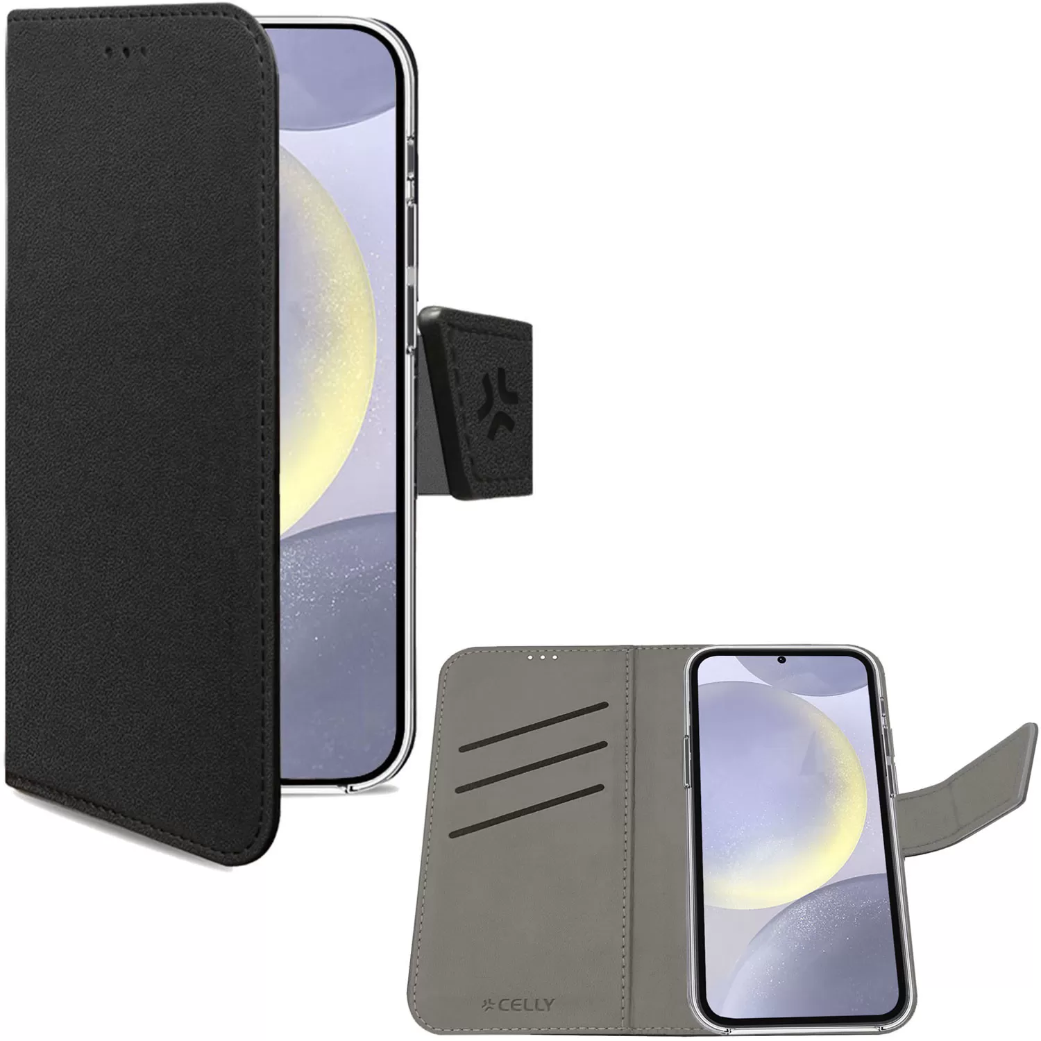 Celly Wally Wallet Case Galaxy S24+ 5G Svart