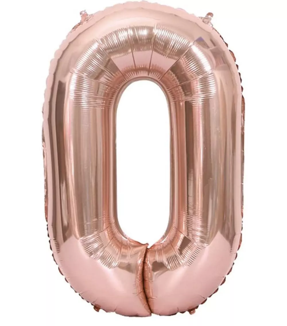 INF Sifferballong 102 cm, siffra 0 - Rosa