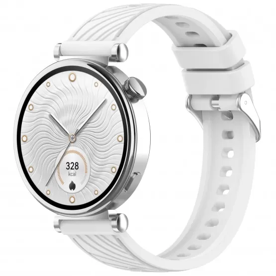 INF Huawei GT5 / GT5 Pro Textured Silikon Klockarmband Vit