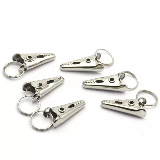INF Uppsättning av 20 Silver Christmas Ball Ornament Clips med dubbla ringar