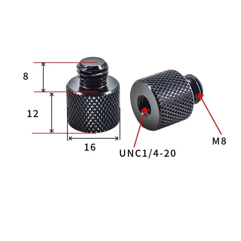 INF Stativgängadapter M12 till 1/4" Hane - 5-pack M8