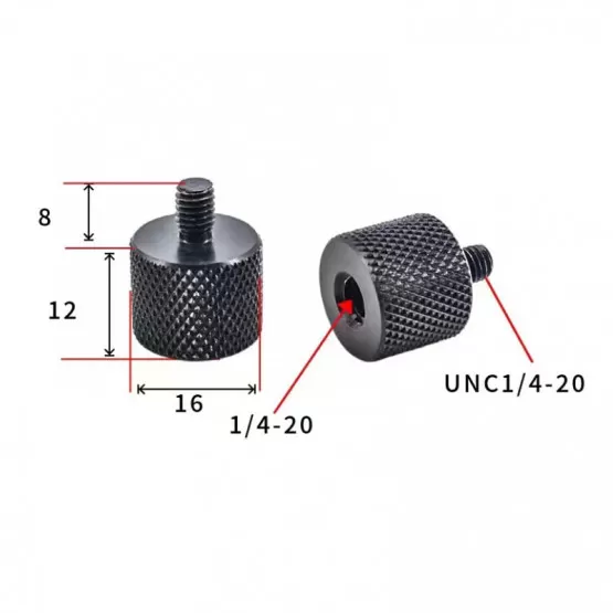 INF Adapter 1/4" till M10 för stativ och kameror - 5-pack 1/4-20