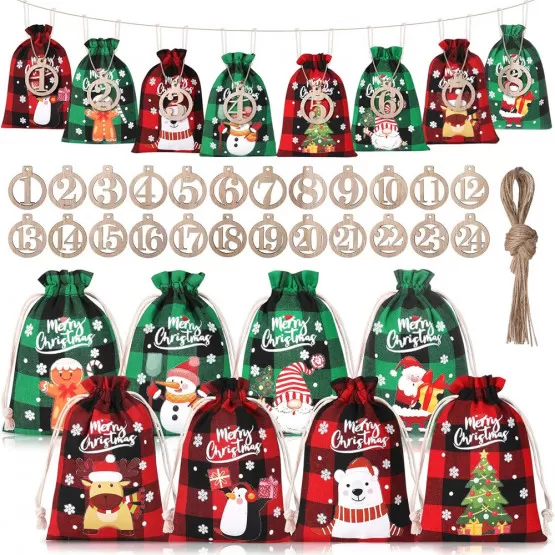 INF Juljute presentpåsar 24-pack
