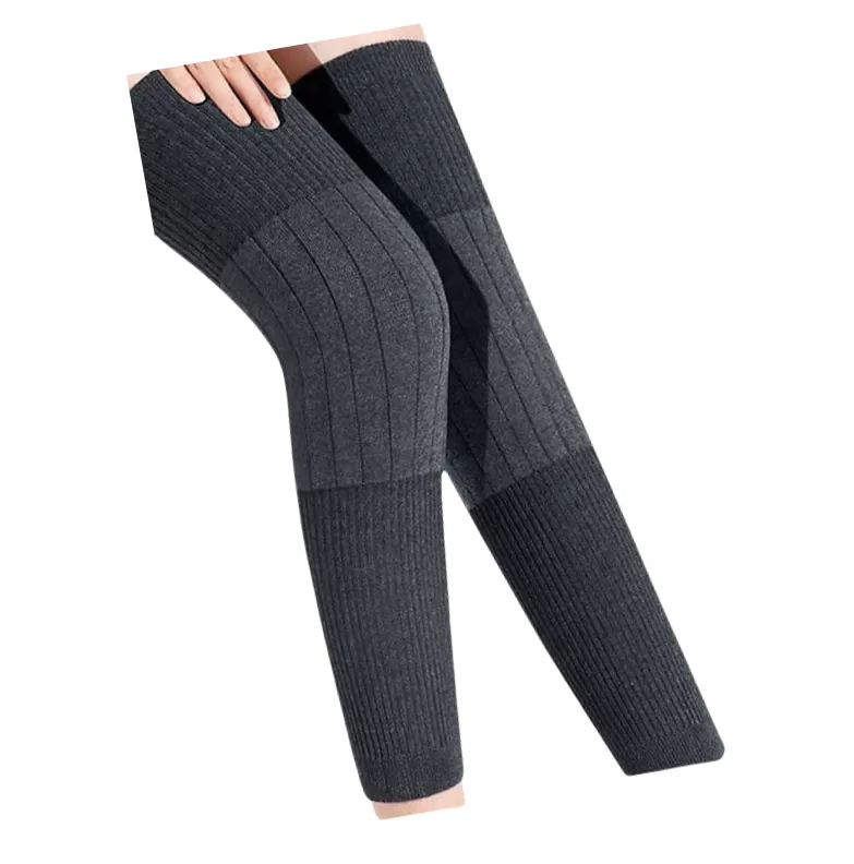 INF Termiska knävärmare för seniorer - lång och tjock ullblandning XXL