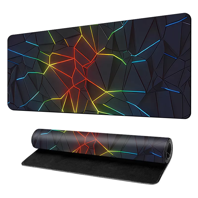 INF Vattentät musmatta av gummi för internetkaféer, hem, kontor L Röda + gula + gröna ränder