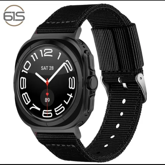 INF Klockarmband i Nylon för Samsung Watch 7 Ultra 22 mm Svart
