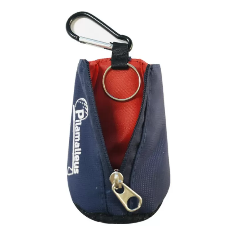 INF Bärbar golfbollshållare med tee-påse Röd