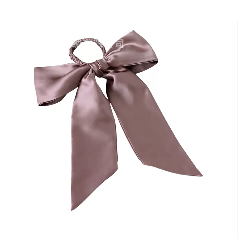 INF Lyxig Dubbelsidig Hårscarf Scrunchie i Siden Rosa