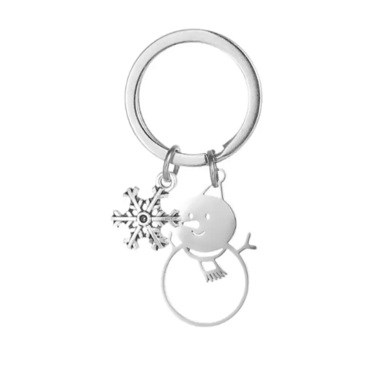 INF Söt snögubbe i rostfritt stål nyckelring