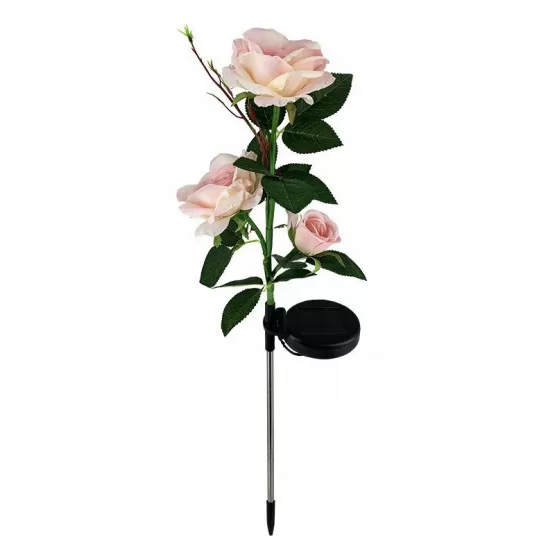 INF Rosa Triple Rose Flower Solar Garden Light