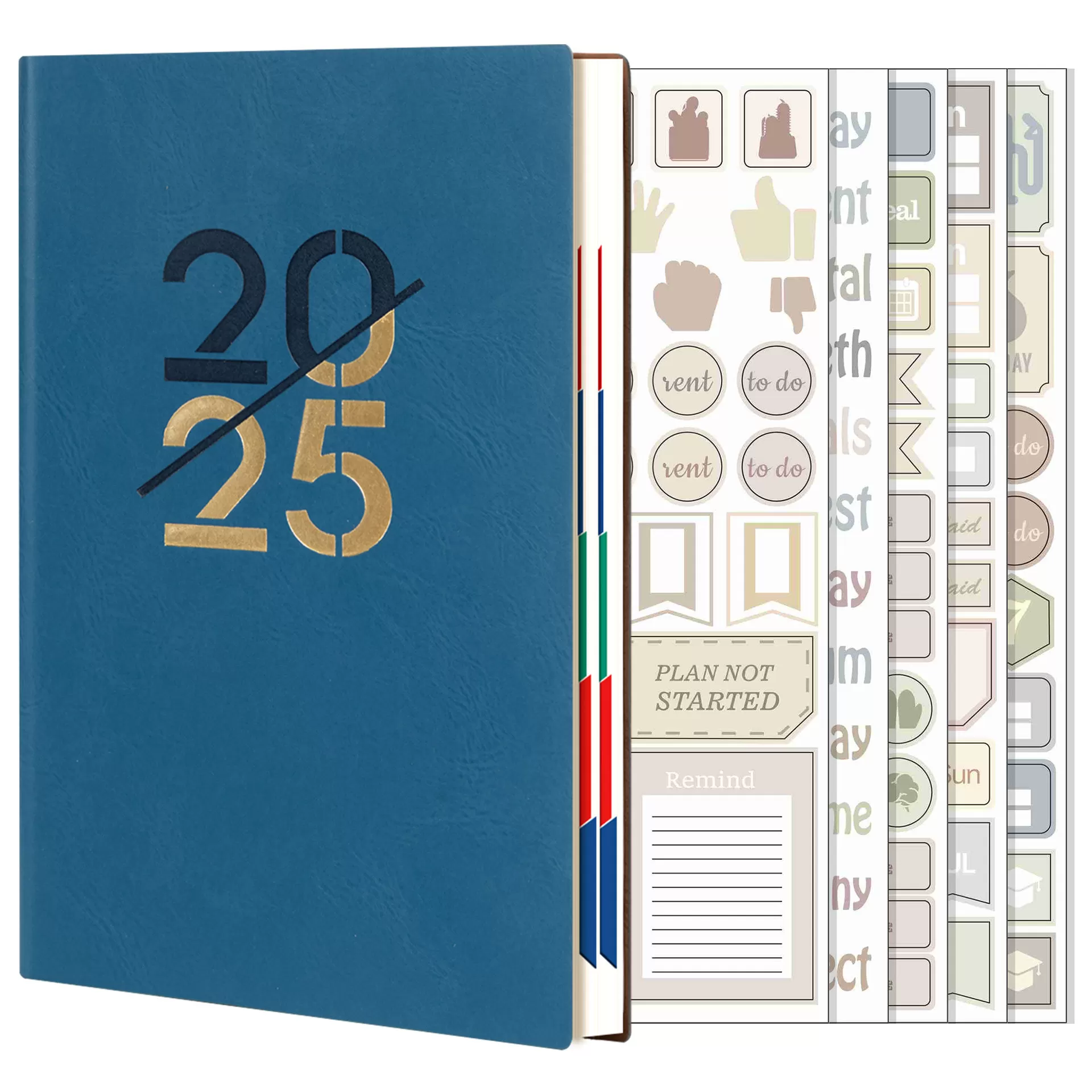 INF 2025 A5 präglad anteckningsbok Blå