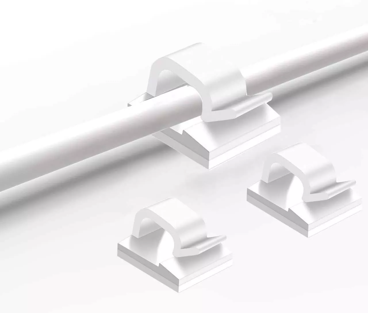 INF Självhäftande kabelhållare 50-pack Vit