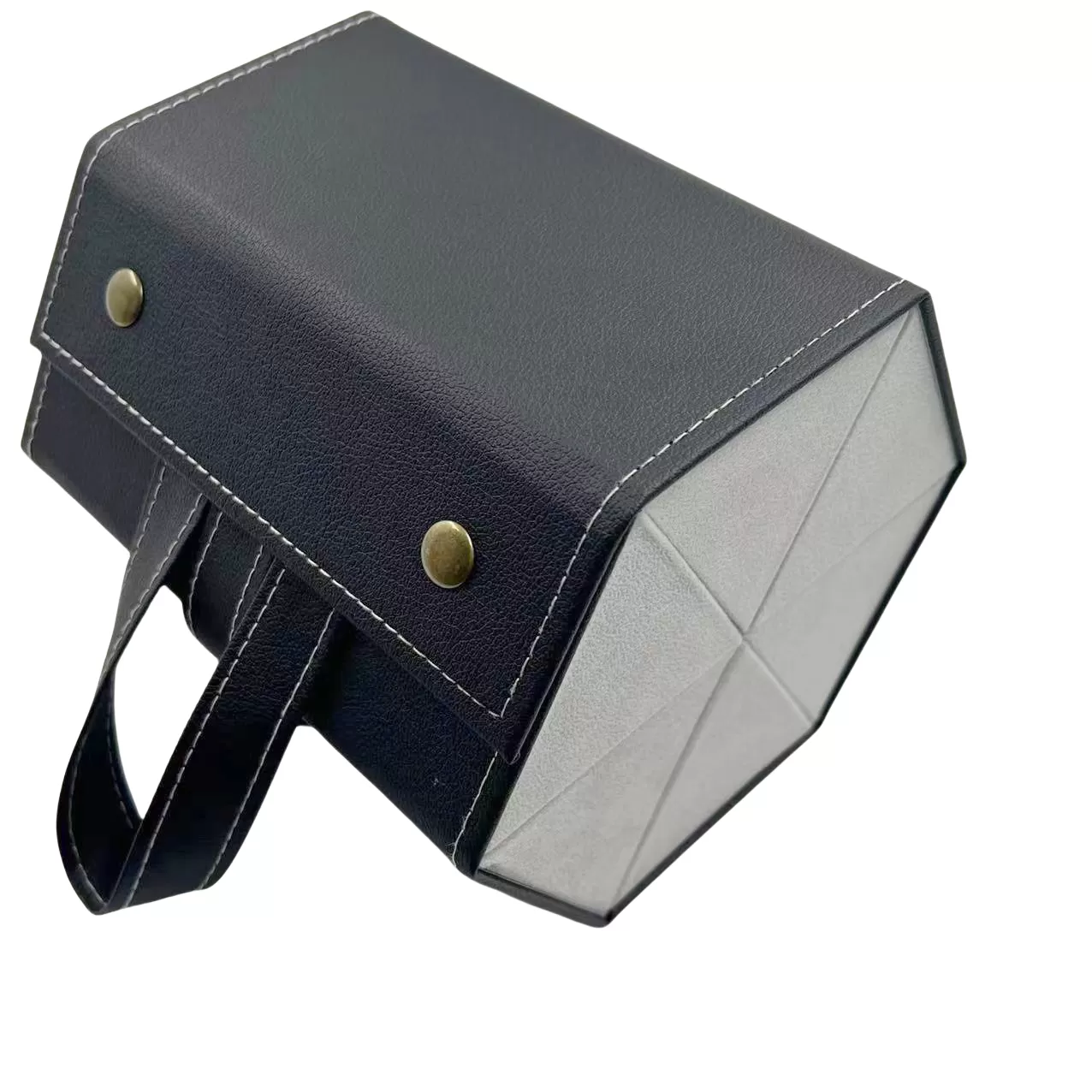 INF Svart PU Läder Glasögon Förvaringslåda - Fällbar Organizer med Flera Fack 6