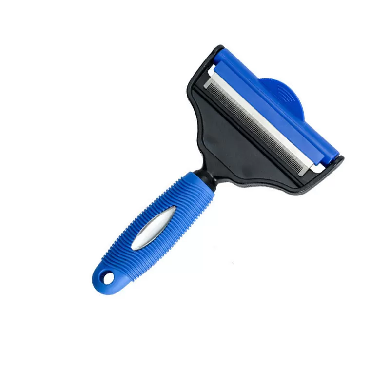INF Husdjursvårdskam med raka blad (blå) L