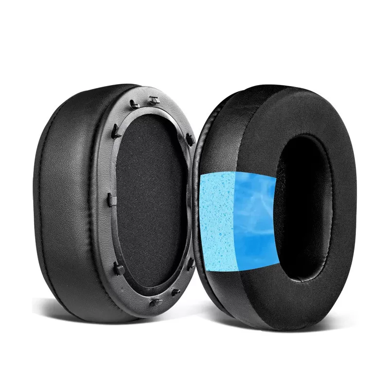 INF Ersättnings öronkuddar för Razer ManO'War 7.1 - Svart fårskinn (Singel)