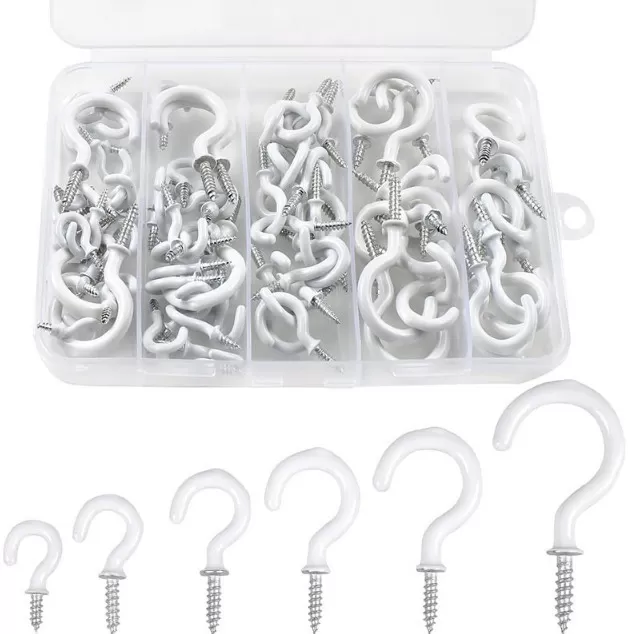 INF 90 st Bildhängkrokar med lim Vit