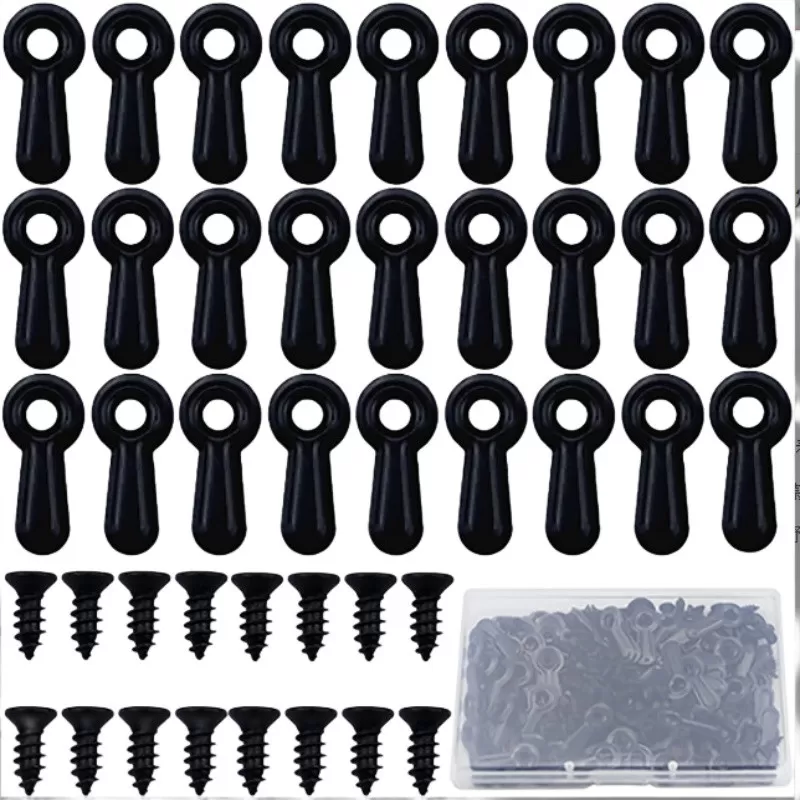 INF 100 st bildramsstödbrädeklämmor med skruvar Svart