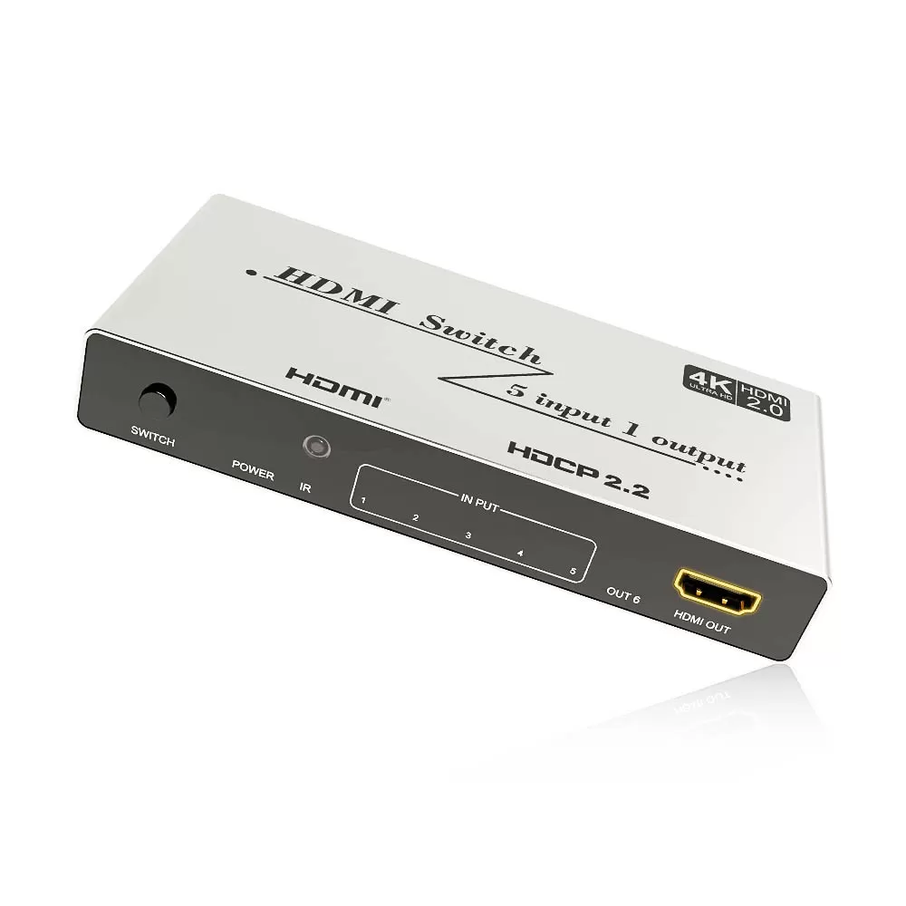 INF 5x1 HDMI Switch 4K 60Hz med fjärrkontroll