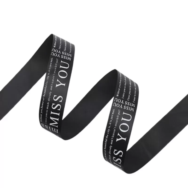 INF Djupt svart band - 2,5 cm x 36 yards