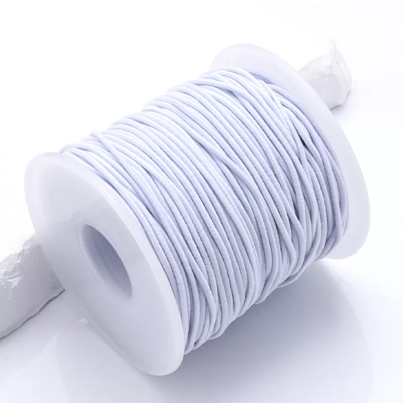 INF Elastisk snöre för armband, 0,8 mm, vit