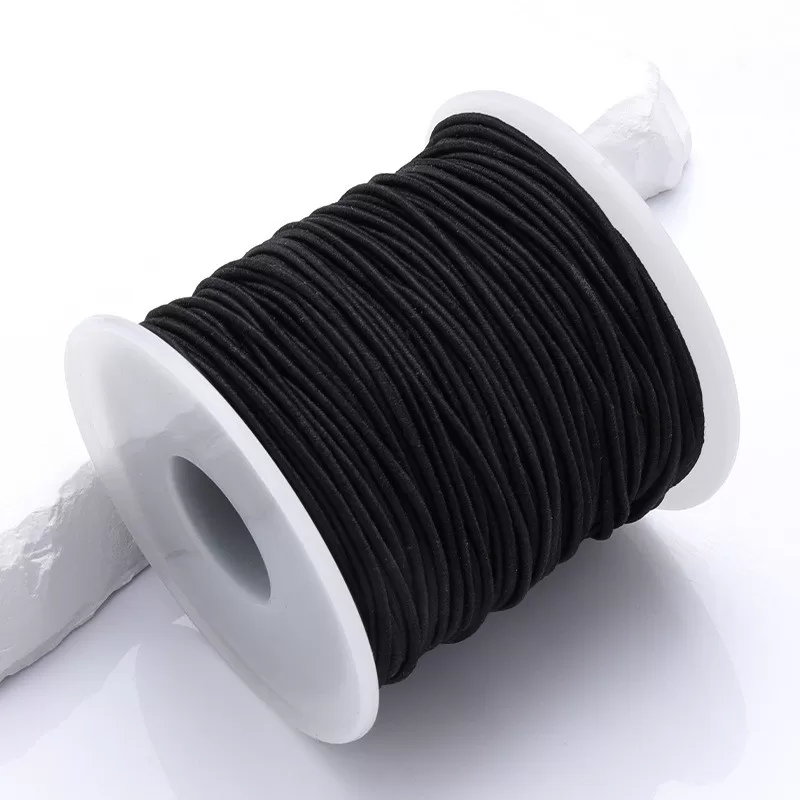 INF Elastiskt snöre för armband - 0,8 mm svart - 5 meter