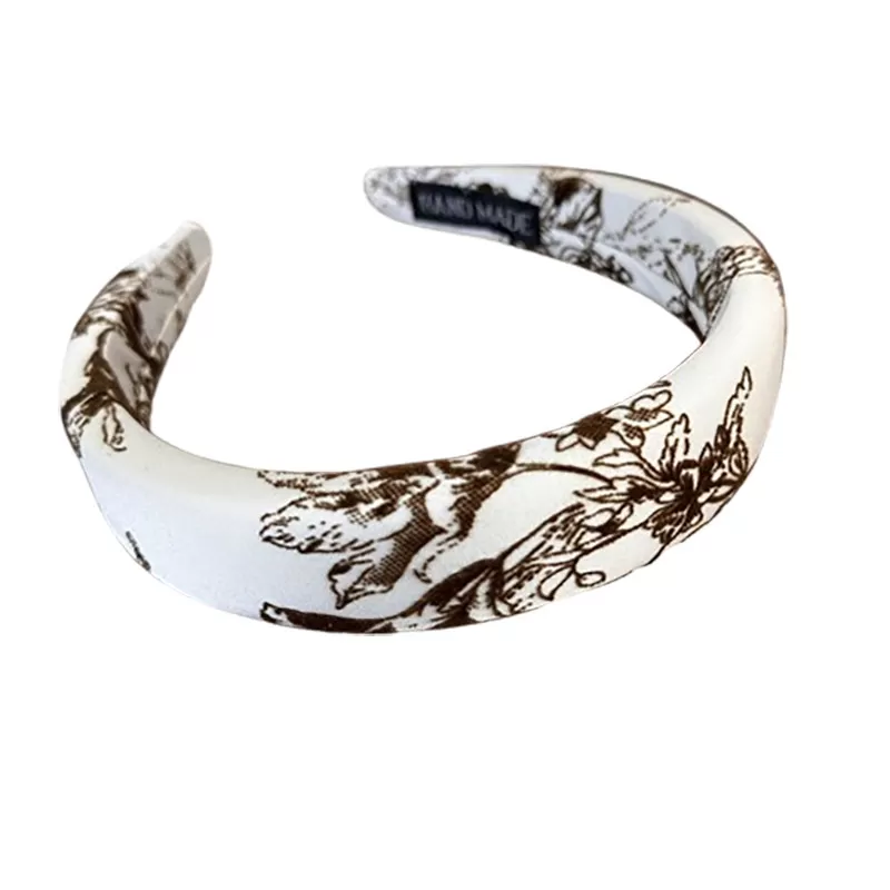 INF Elegant kinesiskt broderipannband Vit