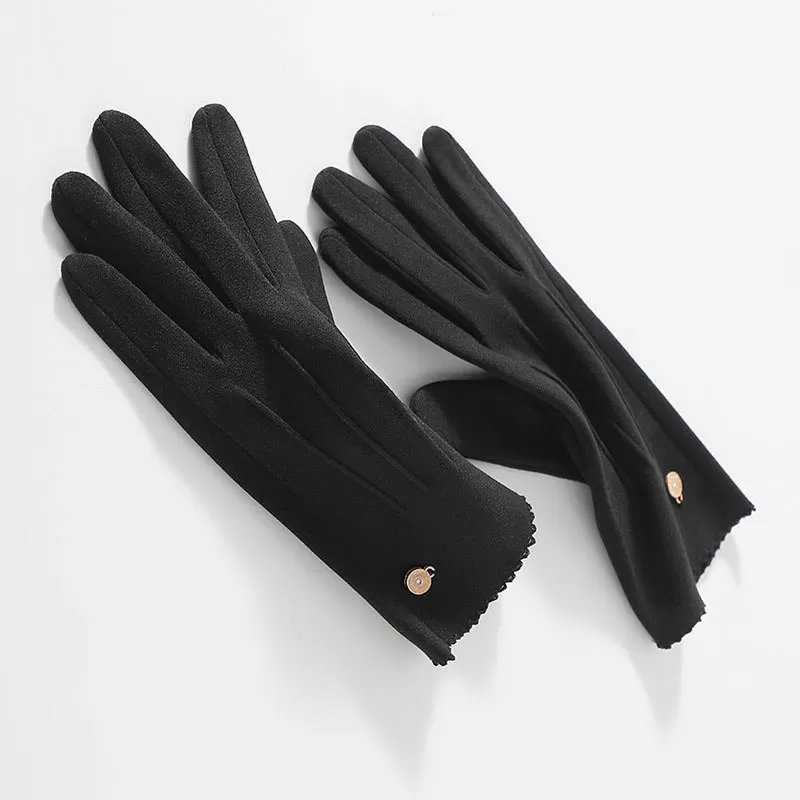 INF Vinterhandskar med pekskärm för kvinnor - Varmt fleecefoder, vindtätt och bekvämt Svart