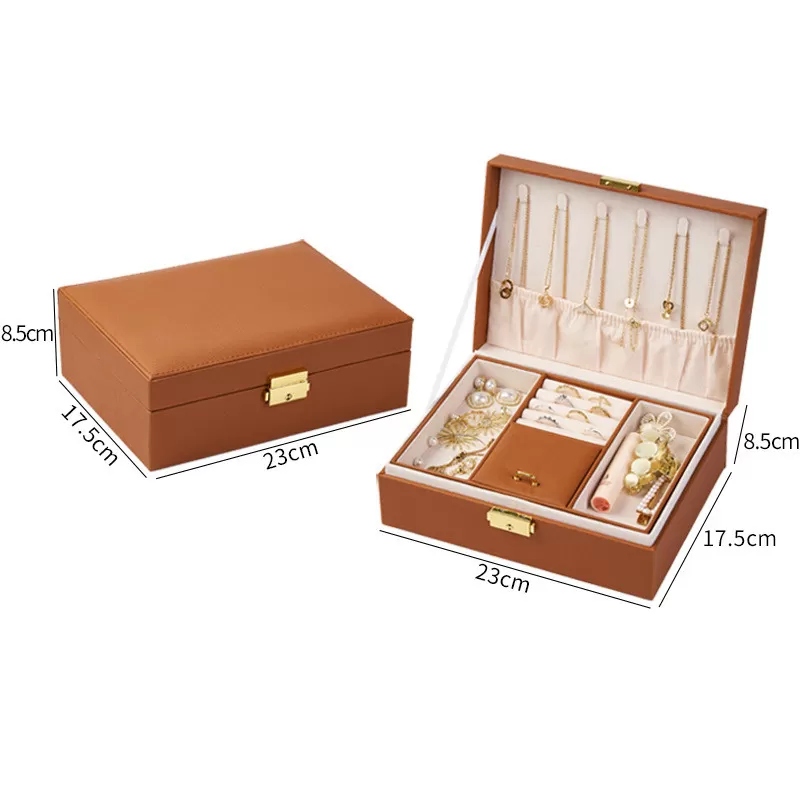 INF Dubbellagers smyckeskrin med spegel och lås