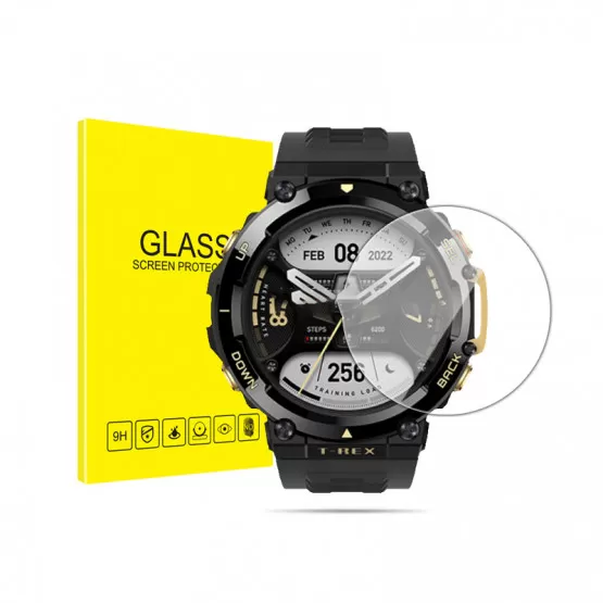 INF Amazfit T-Rex 2 skärmskydd [Anti-Purple Light] härdat glas med förpackning (2-pack)