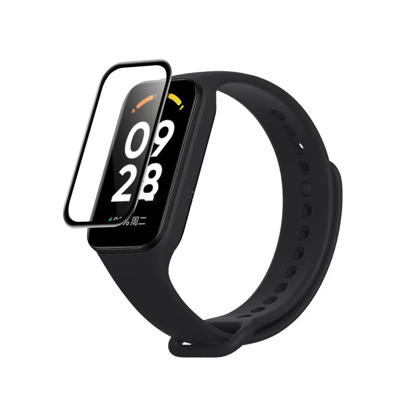 INF 3D-böjt mjukt skärmskydd för Redmi Smart Band 2 - Svart (2-pack)