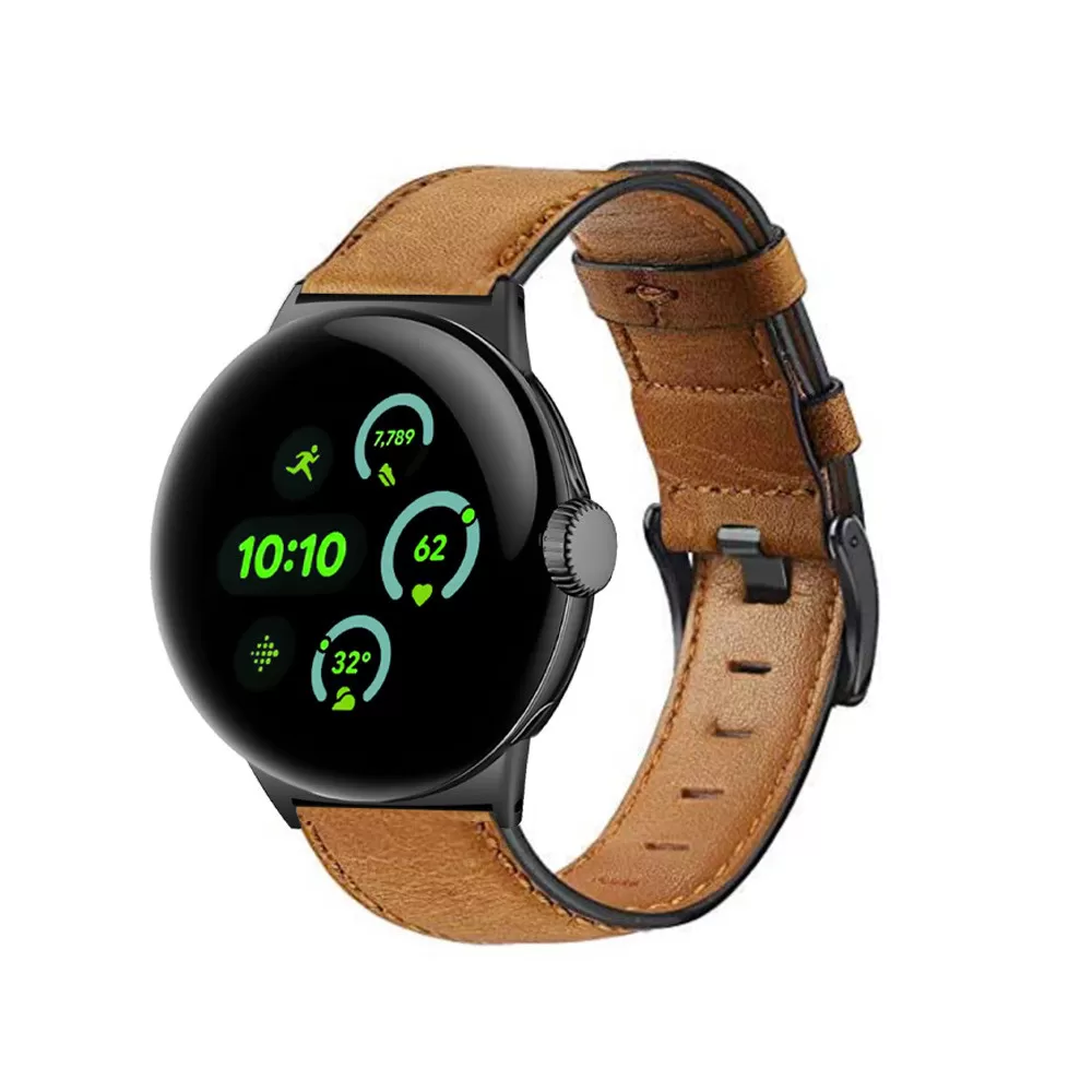 INF Armband i äkta Läder för Google Pixel Watch 3 (45mm) - Brun