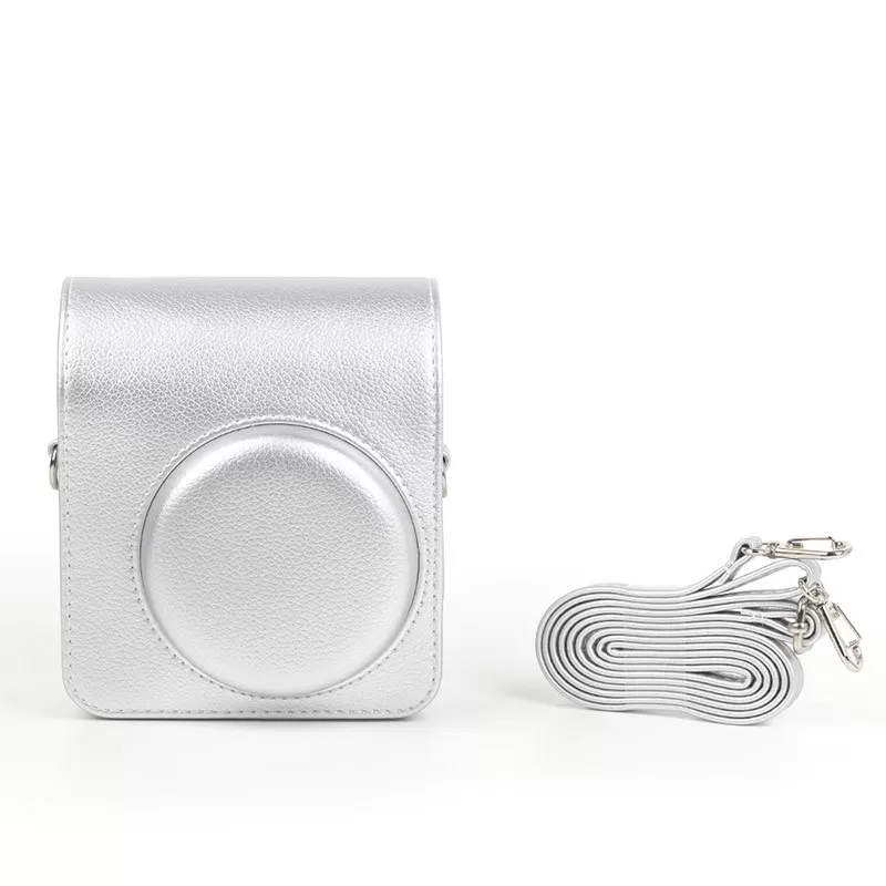 INF Vintage kameraväska i PU-läder för Instax Mini 40 Silver