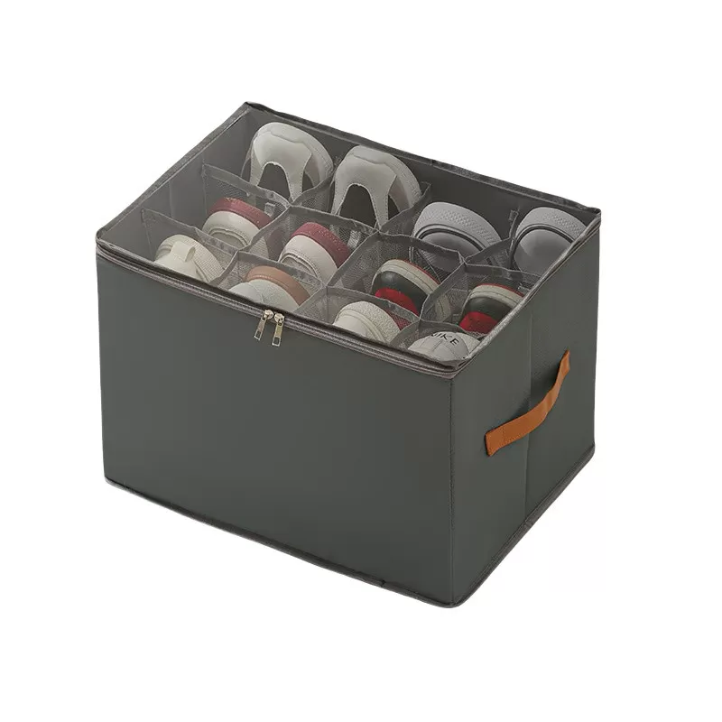 INF Hopfällbar skoförvaringslåda i oxfordtyg Grå