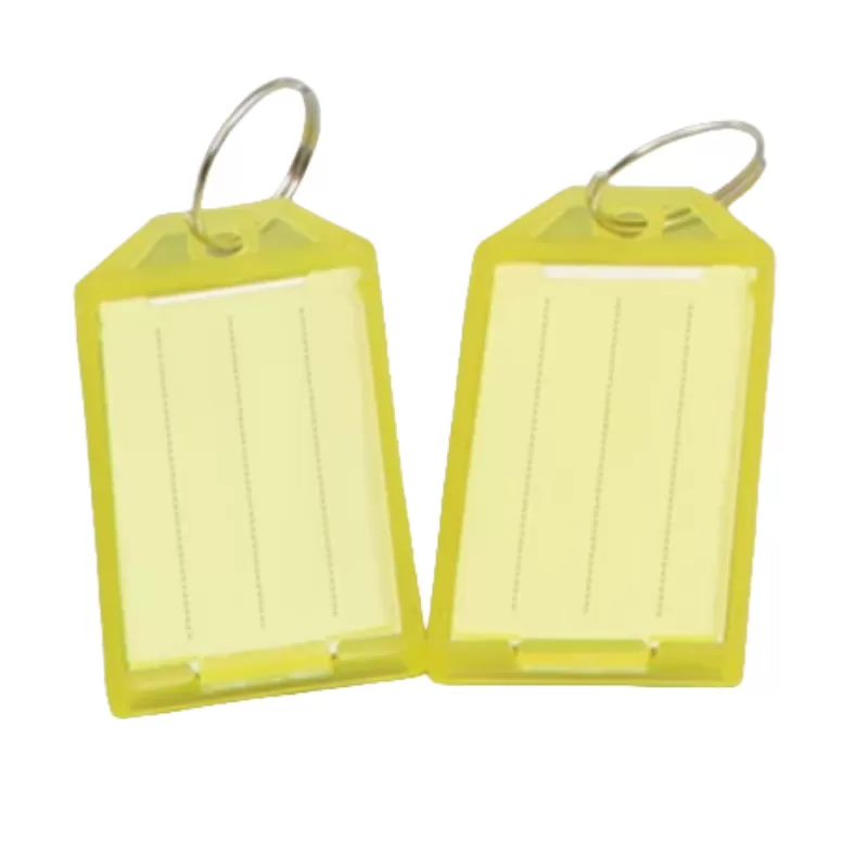 INF Flip-Top genomskinliga plastnyckelbrickor (50-pack) Gul