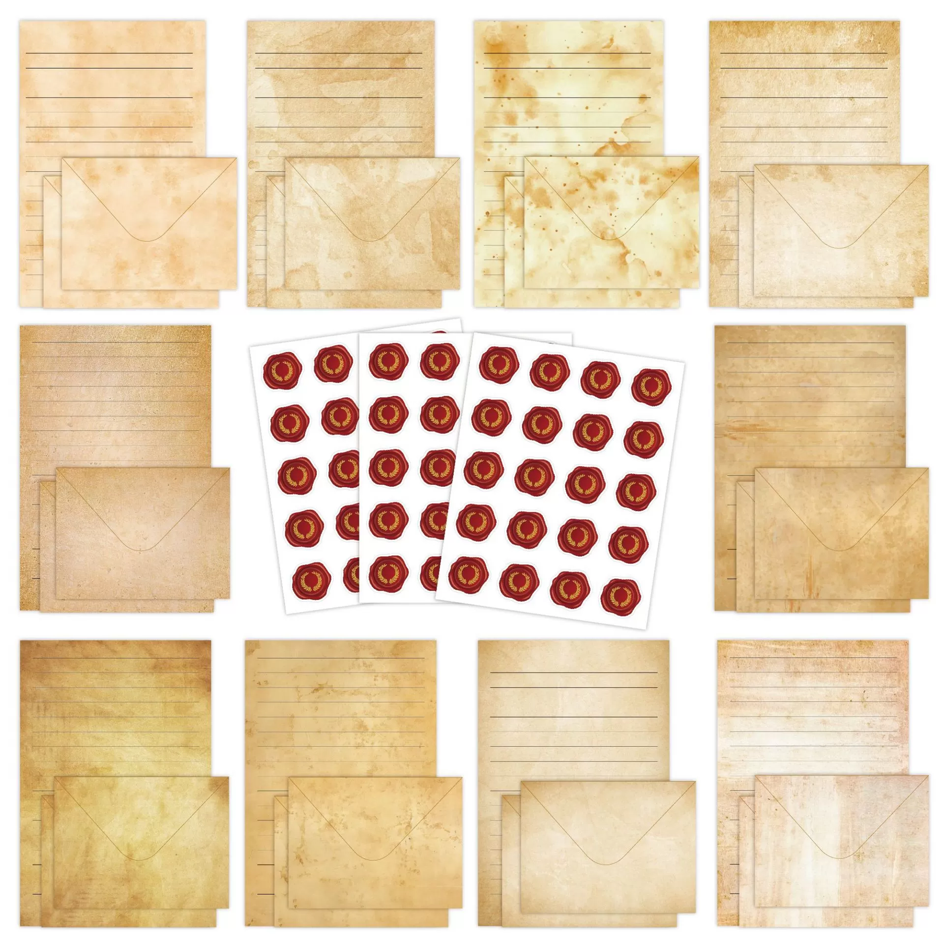 INF Vintage Letter Writing Set - 160 delar brevpapper och kuvert