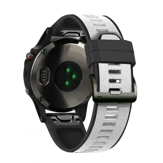 INF Vit och svart silikon klockarmband för Fenix 6/22MM