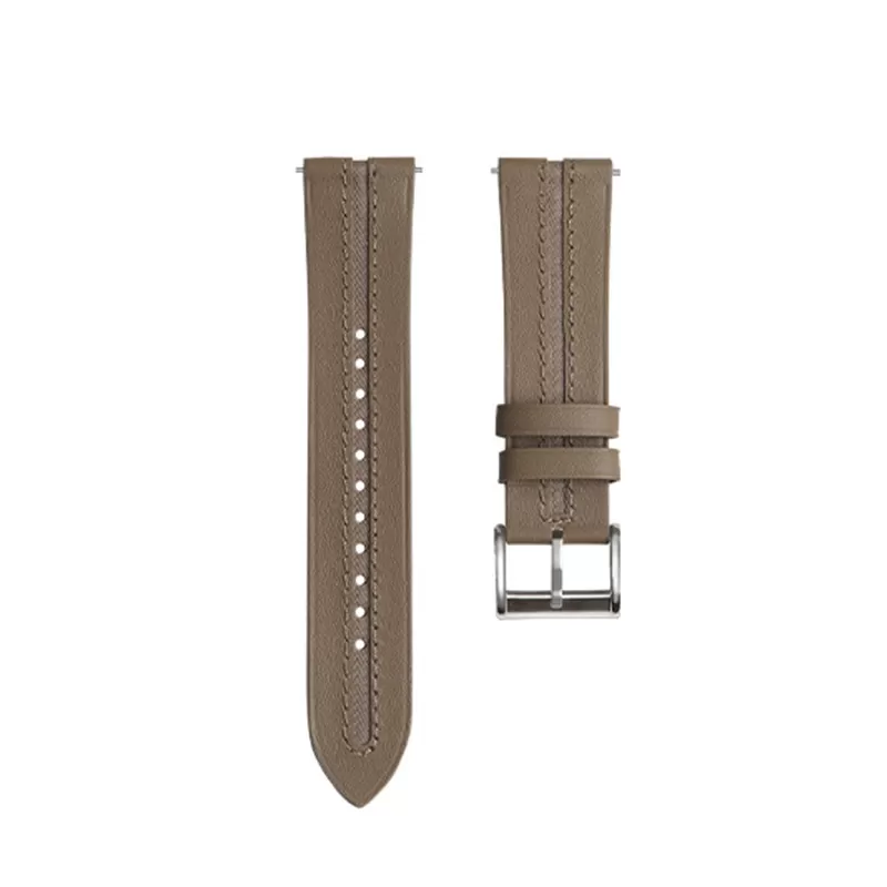 INF Vit läderklockarmband - 22 mm Grå