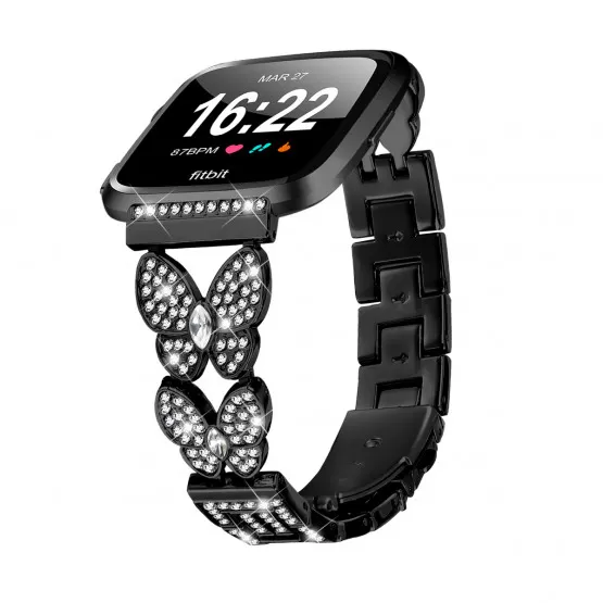 INF Diamant Fitbit Versa Armband, Metall Armband Kompatibelt med Versa/Versa 2/Lute