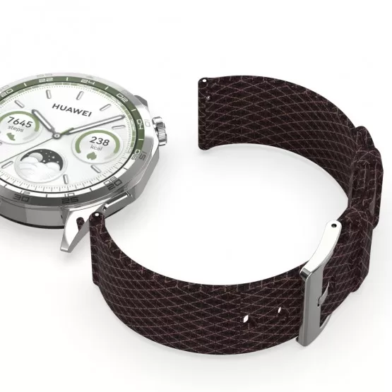 INF Huawei GT5/GT4 Denim Canvas Woven Nylon Klockarmband Svart 20 mm