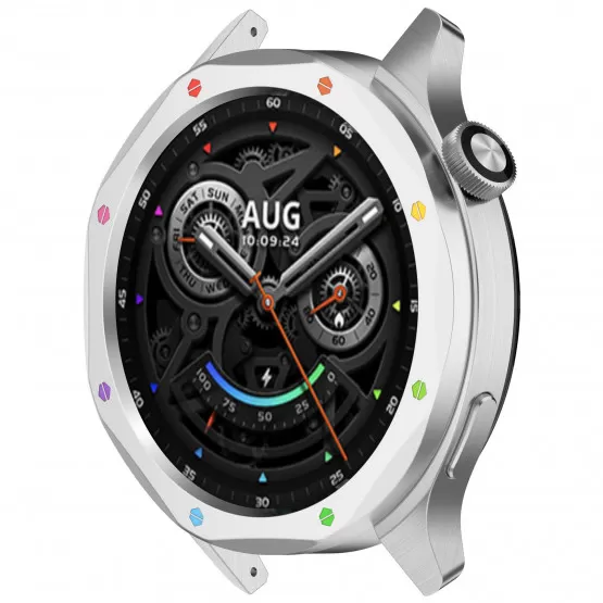 INF Silver Rainbow Bezel för Xiaomi Mi Watch S4/S3 - Rostfritt stål