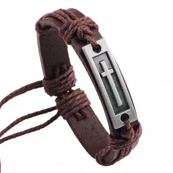 INF Armband i äkta Läder för Herr, Justerbart med Spänne i Legering