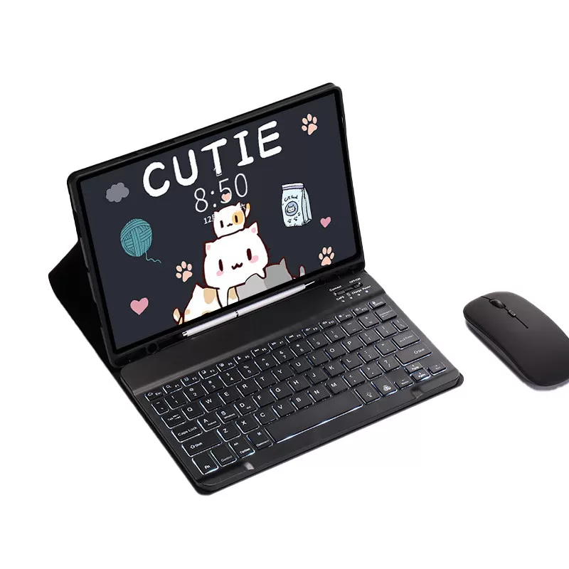 INF Bluetooth Tangentbord och Mus Set – Svart Bakgrundsbelyst, Kompatibelt med Samsung Galaxy Tab A9 (8.7") Samsung GalaxyA9