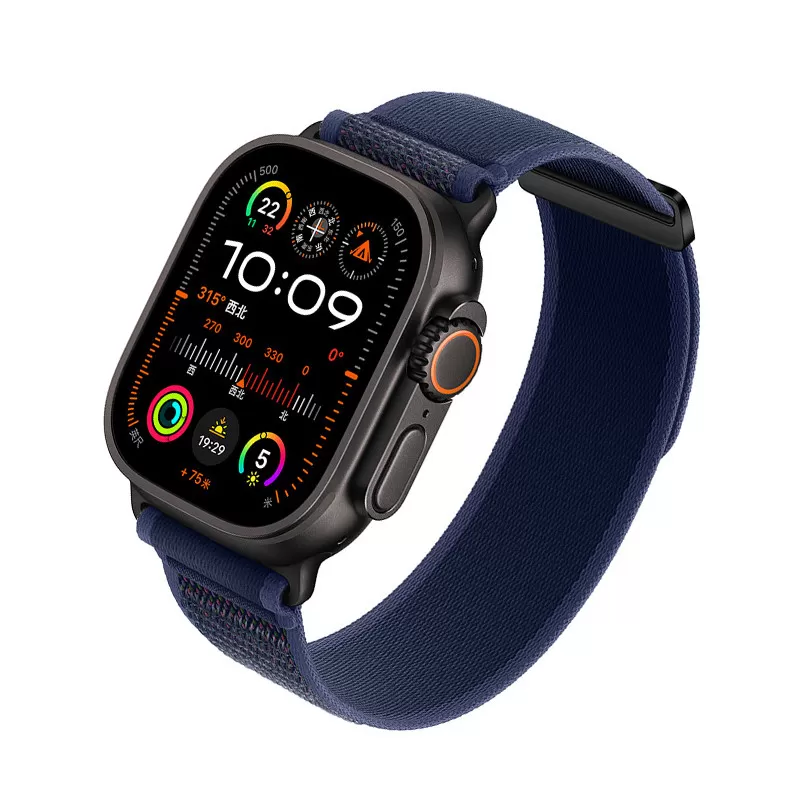 INF Nylon Klockarmband Kompatibla med Apple Watch - Ventilerande Sport Loop-band för iWatch Series 8/7/6/5/4/3/2/1/SE/Ultra S Blå