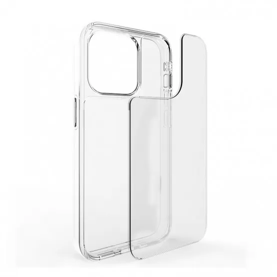 INF Genomskinligt skal för iPhone - Stöttåligt transparent TPU & PC-avtagbart skal iPhone 16 Pro Max