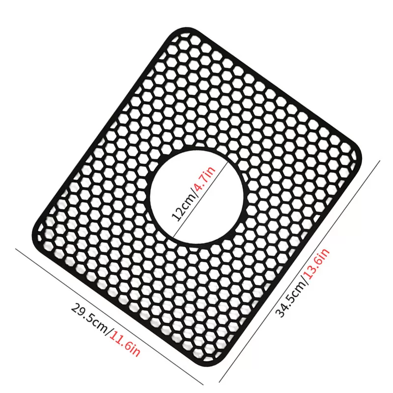 INF Diskho-matta med bikake-design, svart, mellanstor