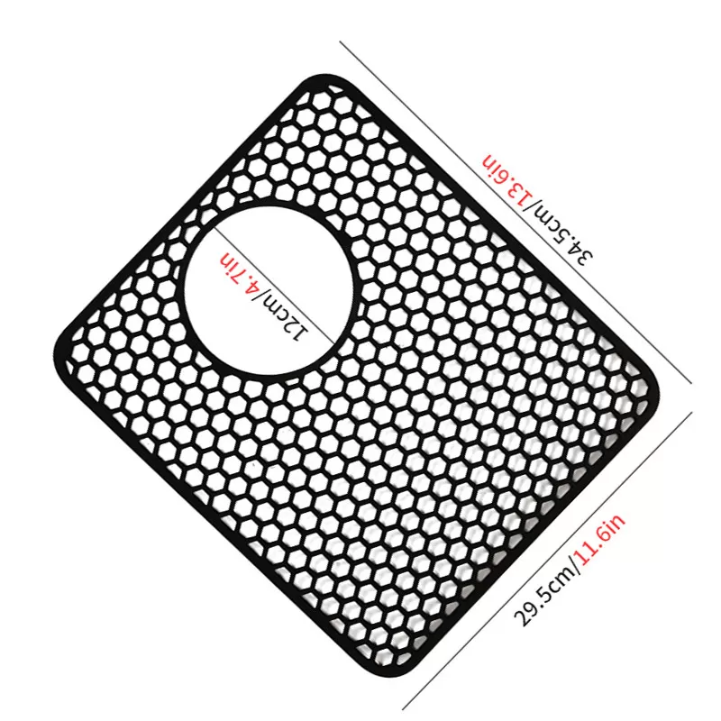 INF Diskho-matta med bikake-mönster och sidodränering - Svart